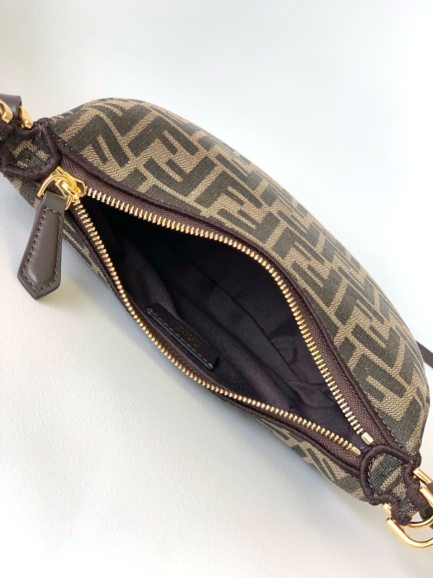Fendi 2026 Fendigraphy Bag 20cm Brown Fabric Leather