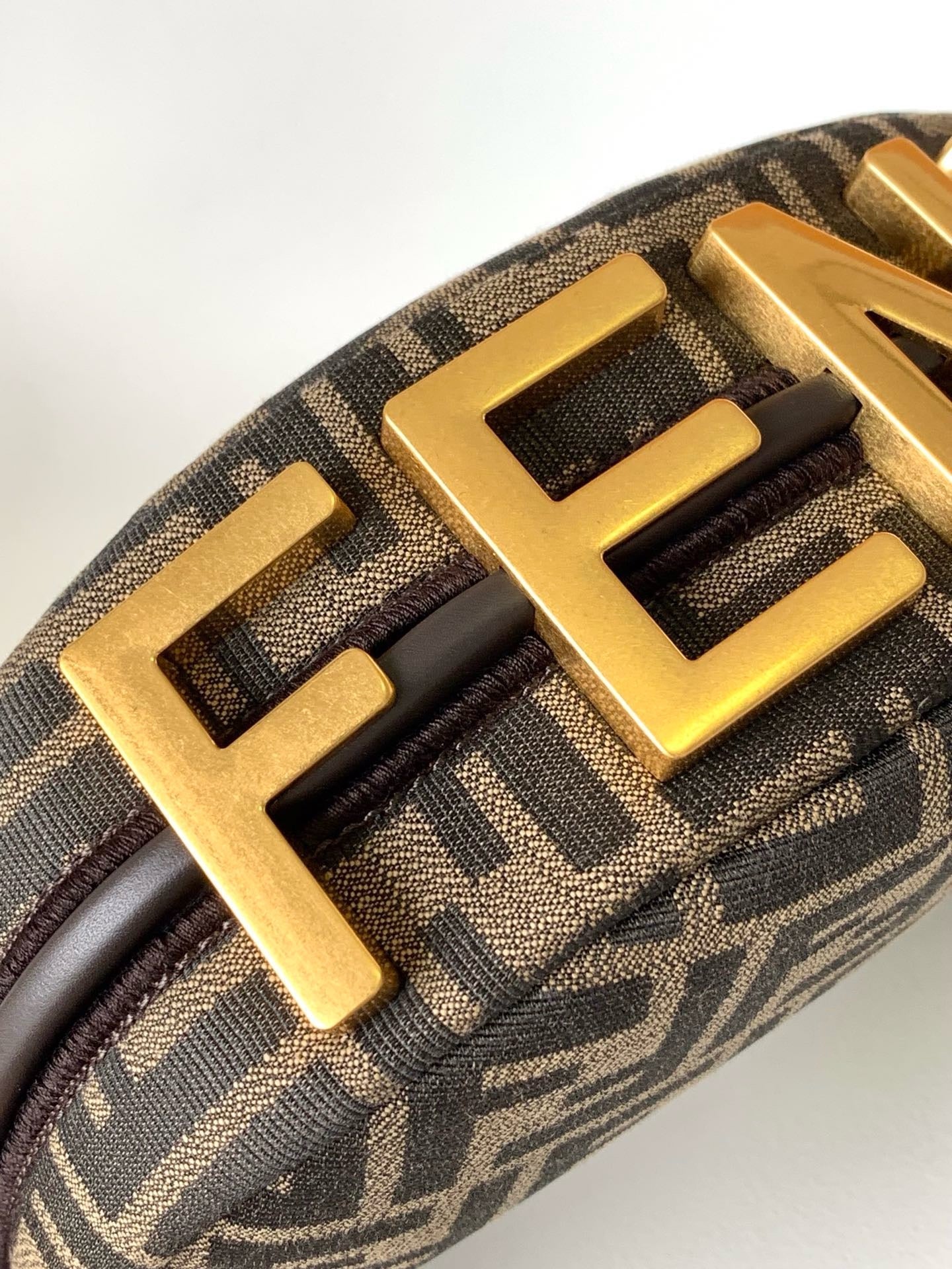 Fendi 2026 Fendigraphy Bag 20cm Brown Fabric Leather