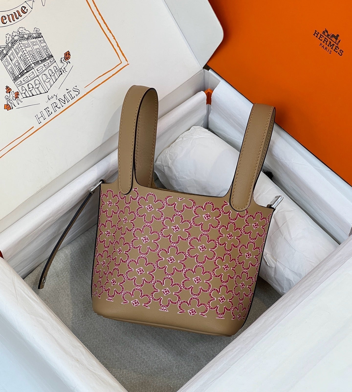 Hermes 2026 Picotin Lock Micro "Lucky Daisy" Bag Swift Leather