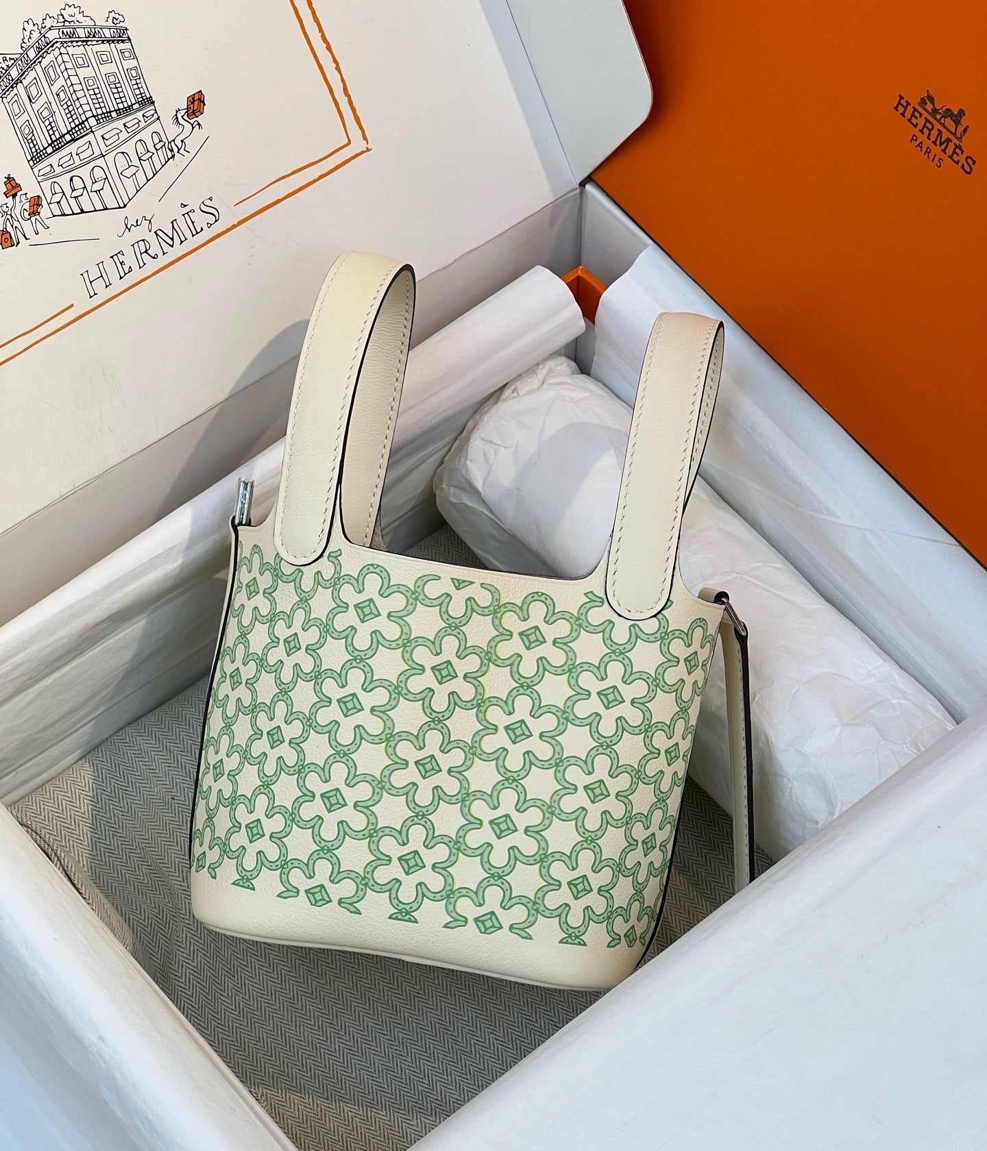 Hermes 2026 Picotin Lock Micro "Lucky Daisy" Bag Swift Leather