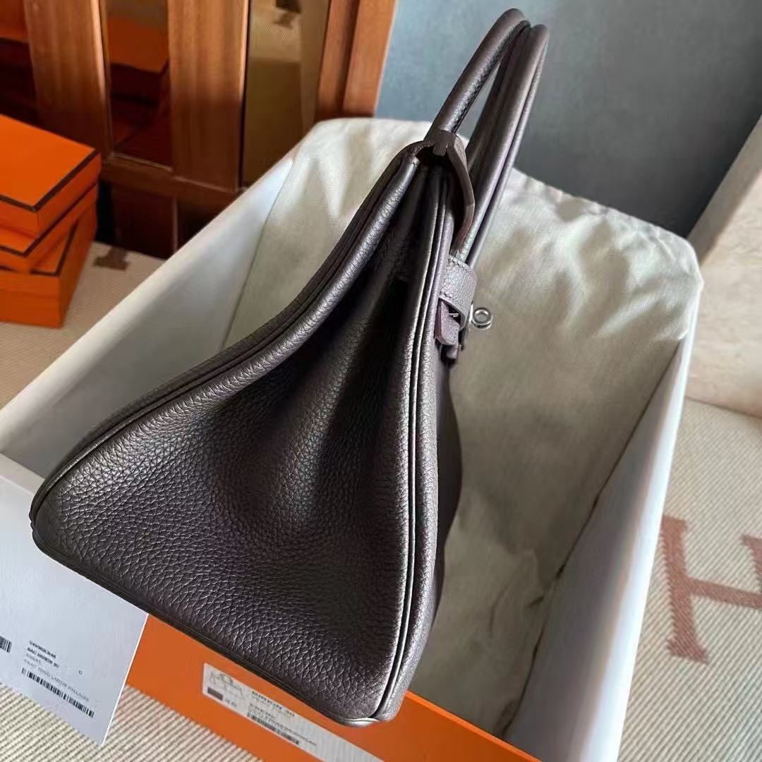 Hermes 2026 Birkin Bag Chocoate Brown Togo Leather Silver Hardware