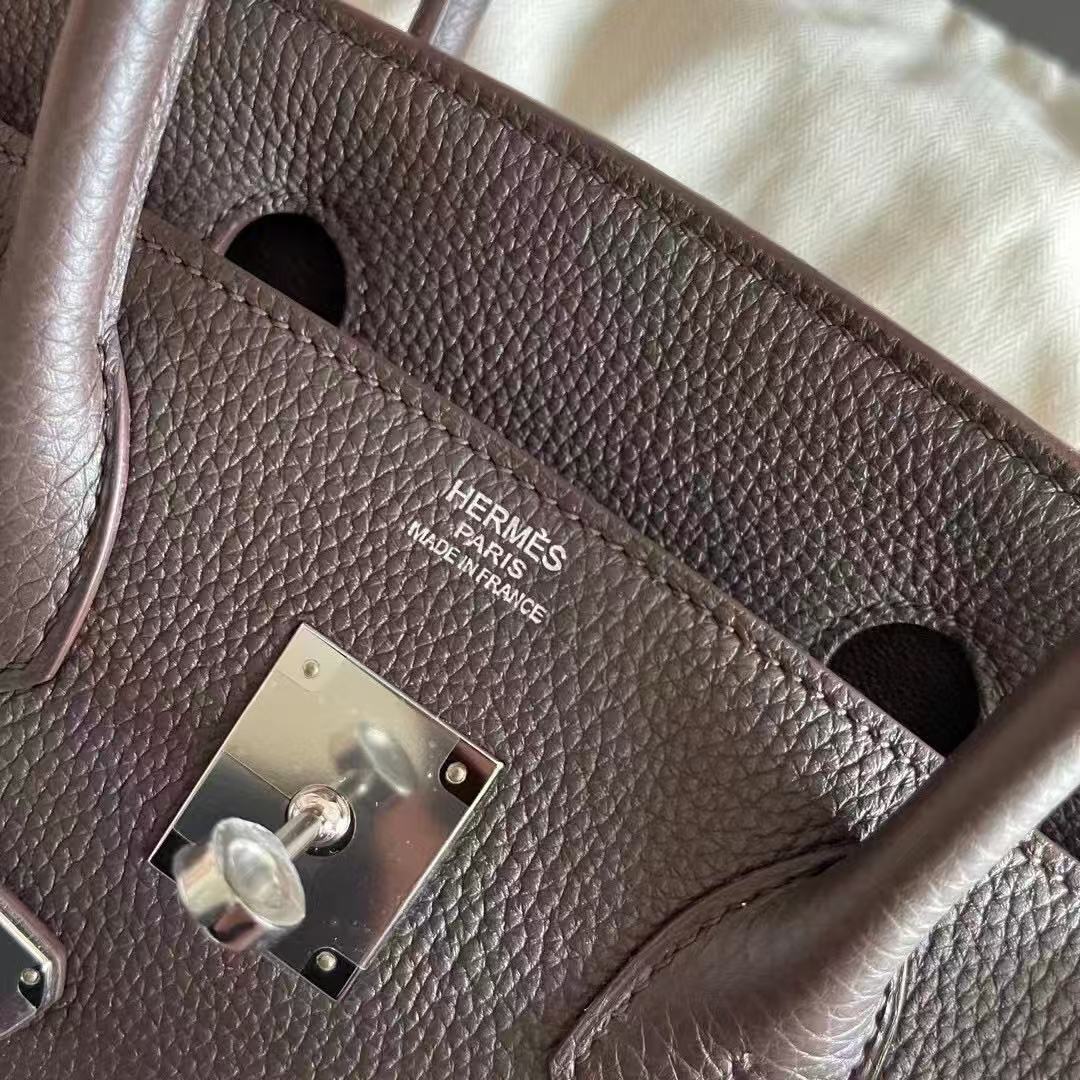 Hermes 2026 Birkin Bag Chocoate Brown Togo Leather Silver Hardware