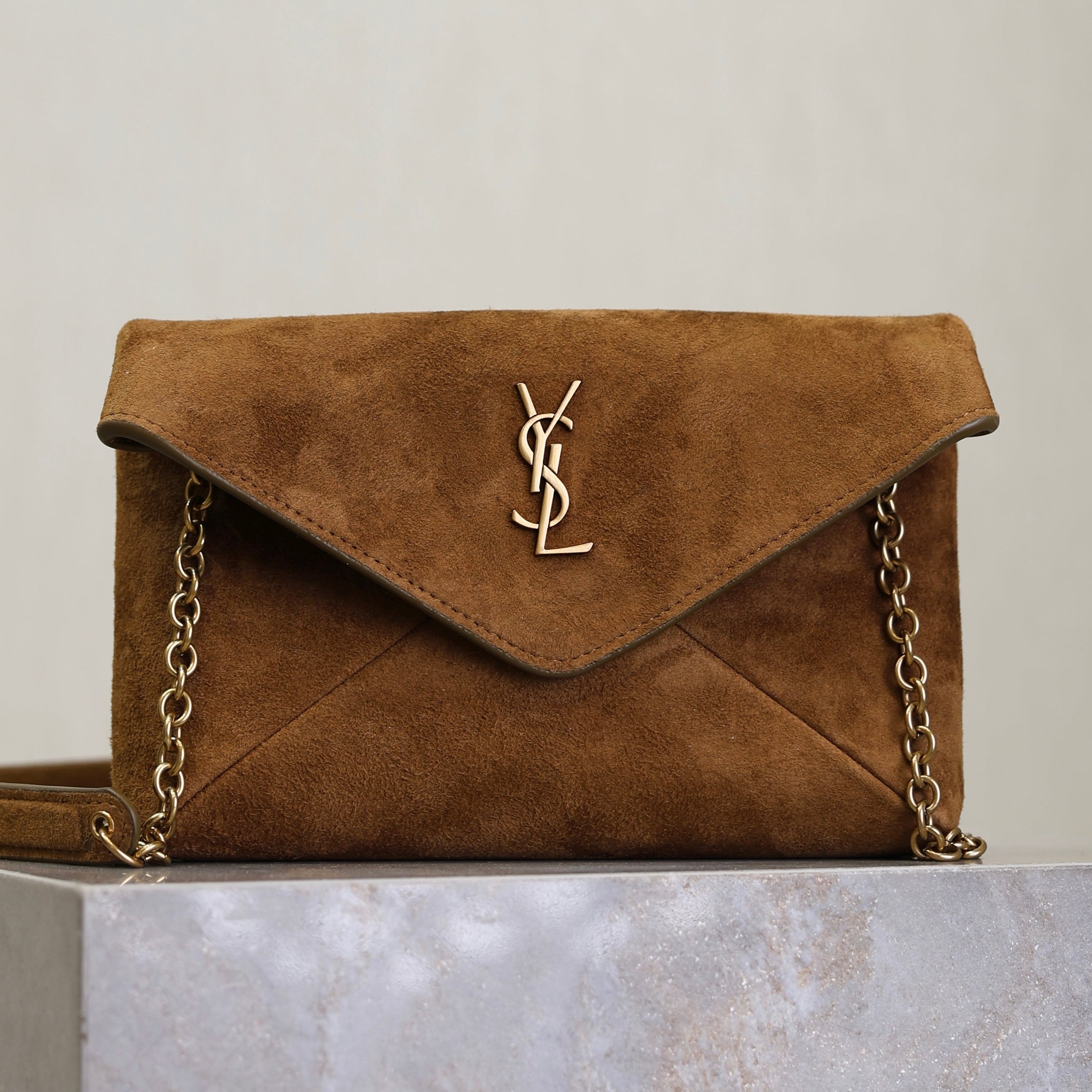 YSL 2026 Bag 19cm Brown Caramel Suede