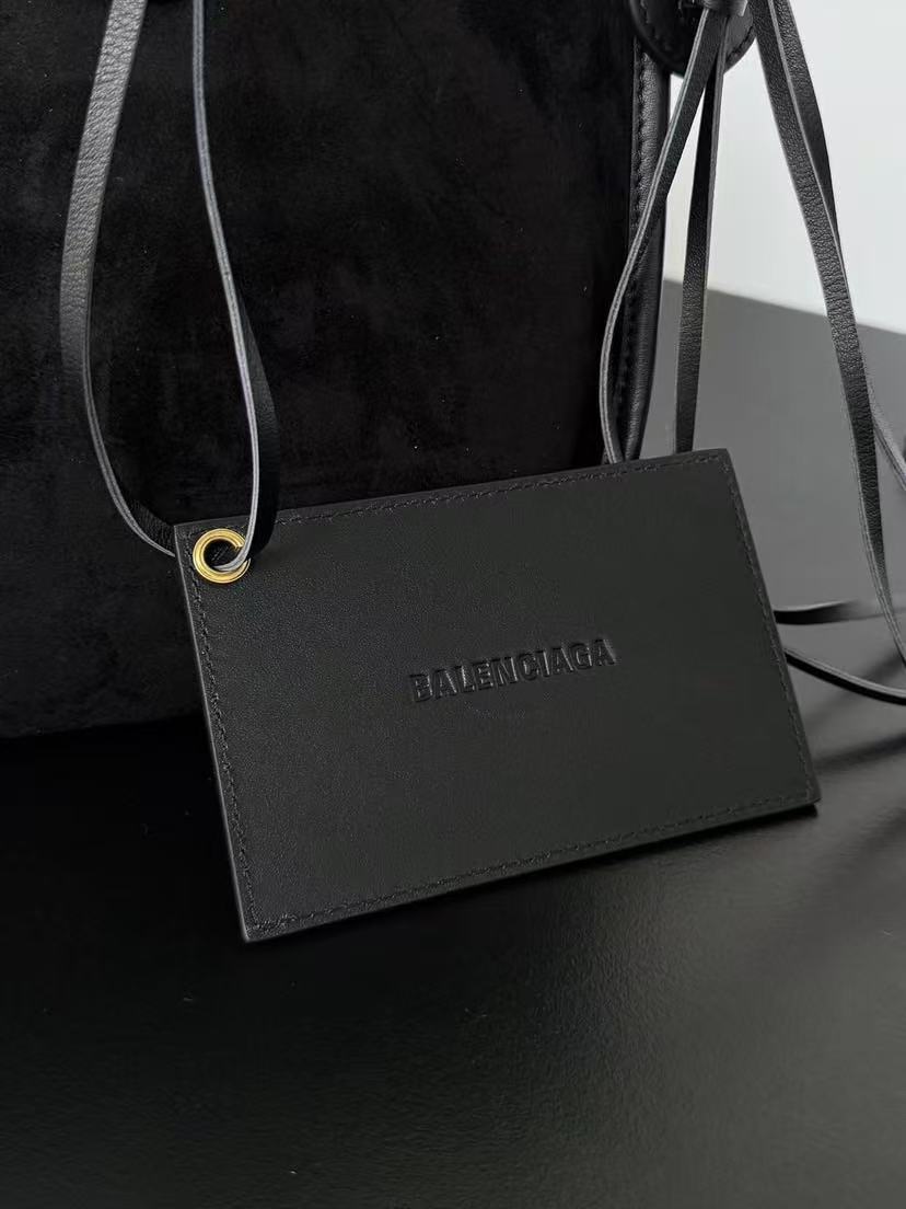 Balenciaga 2026 Le City Bag 37cm Black Suede Leather