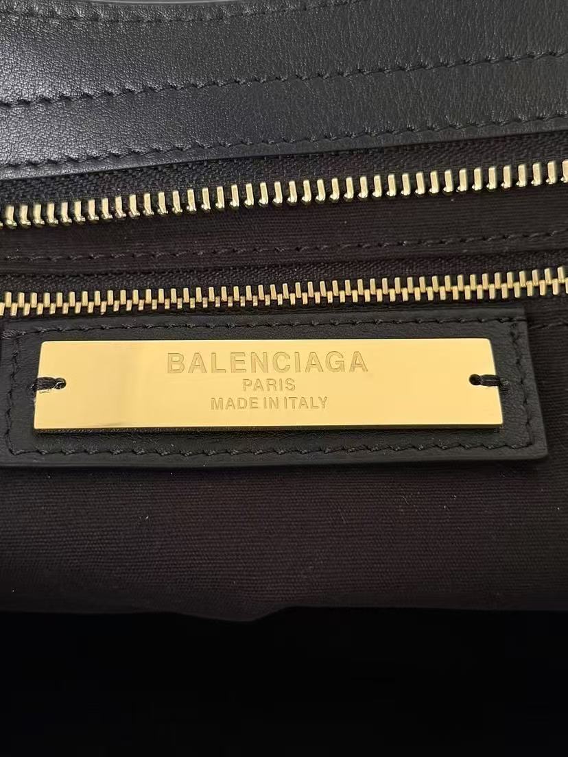 Balenciaga 2026 Le City Bag 37cm Black Suede Leather