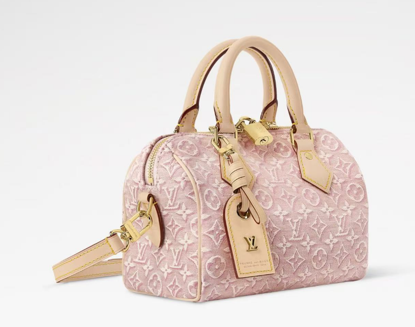 Louis Vuitton 2026 Speedy Bandoulière 20cm Pink Beige Jacquard