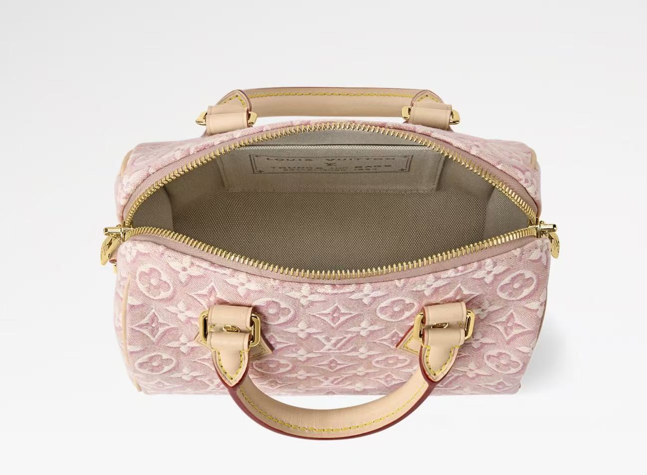 Louis Vuitton 2026 Speedy Bandoulière 20cm Pink Beige Jacquard