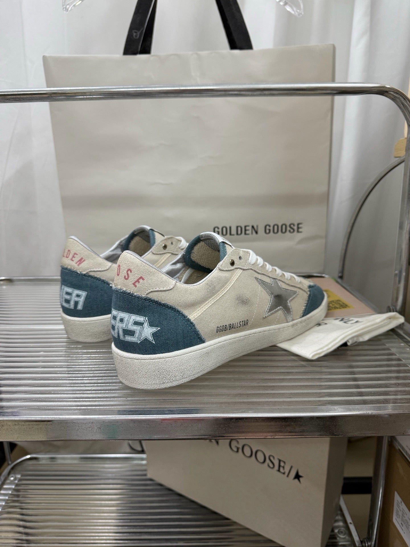 Golden Goose 2026 Ball Star Cream mix Blue Suede Denim