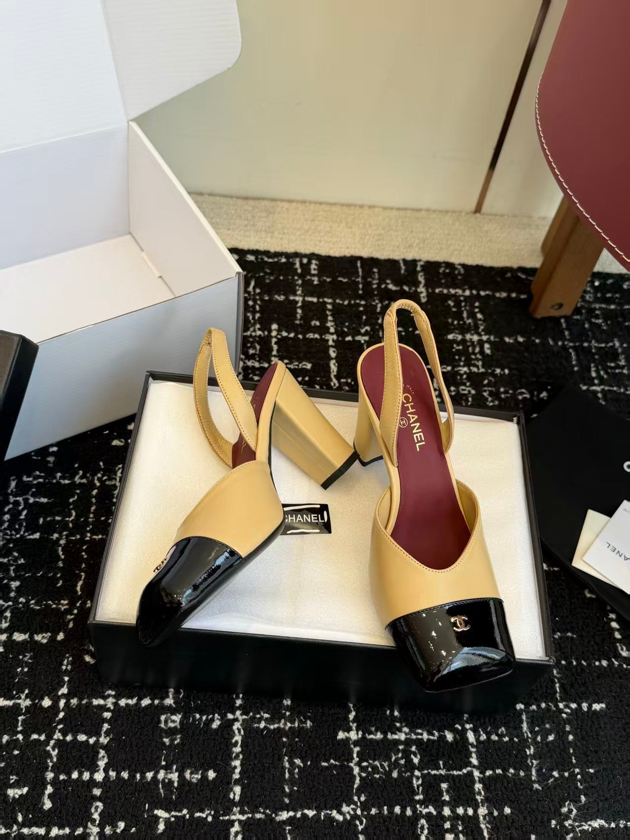Chanel 2026 Square Toe Slingback Leather