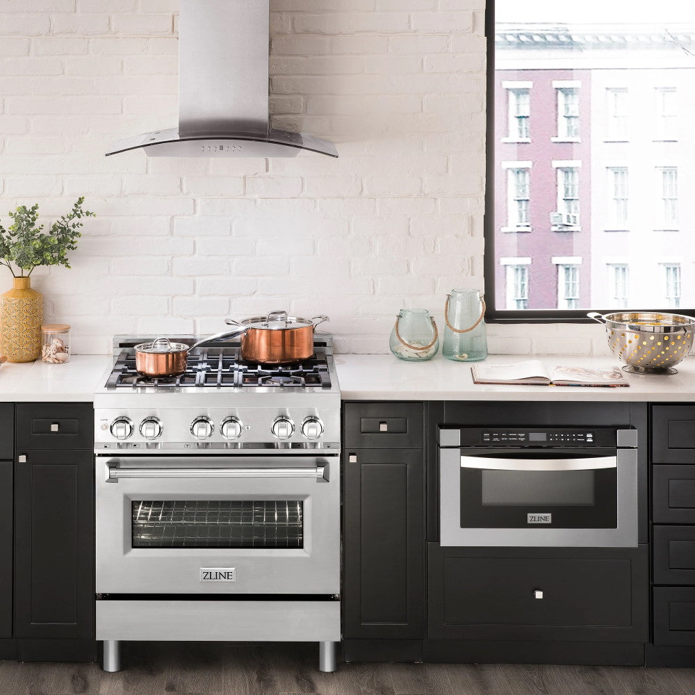ZLINE 30" 4.0 cu. ft. Dual Fuel Range with Gas Stove and Electric Oven