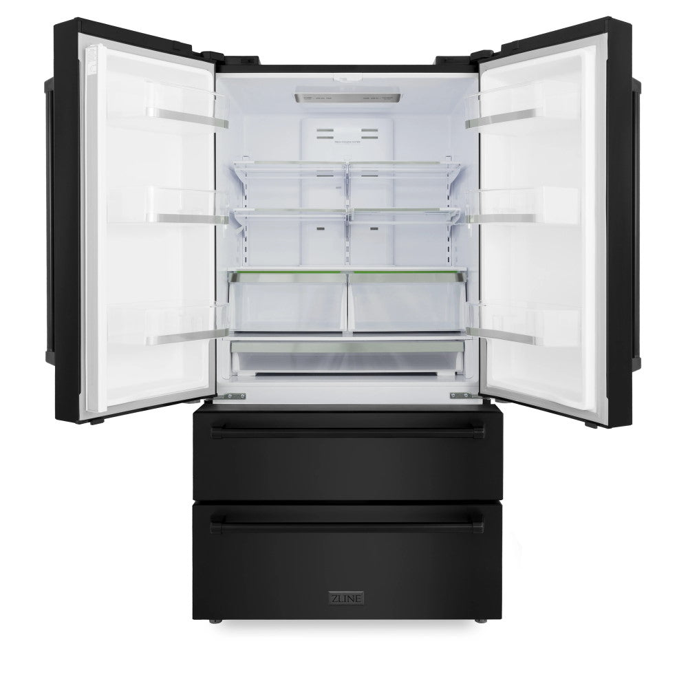 ZLINE 36" 22.5 cu. ft Freestanding French Door Refrigerator with Ice Maker in Fingerprint Resistant Stainless Steel (RFM-36)