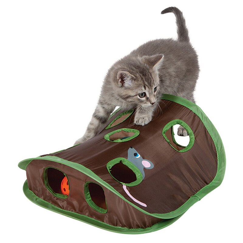 PLAYMOUSE - Aire de jeu pliable avec 9 trous pour chat