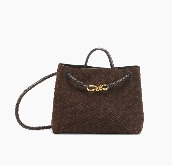 BV Andiamo Bag 32cm Brown Suede Leather