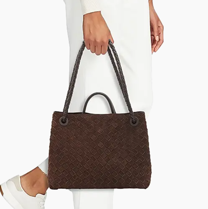 BV Andiamo Bag 32cm Brown Suede Leather