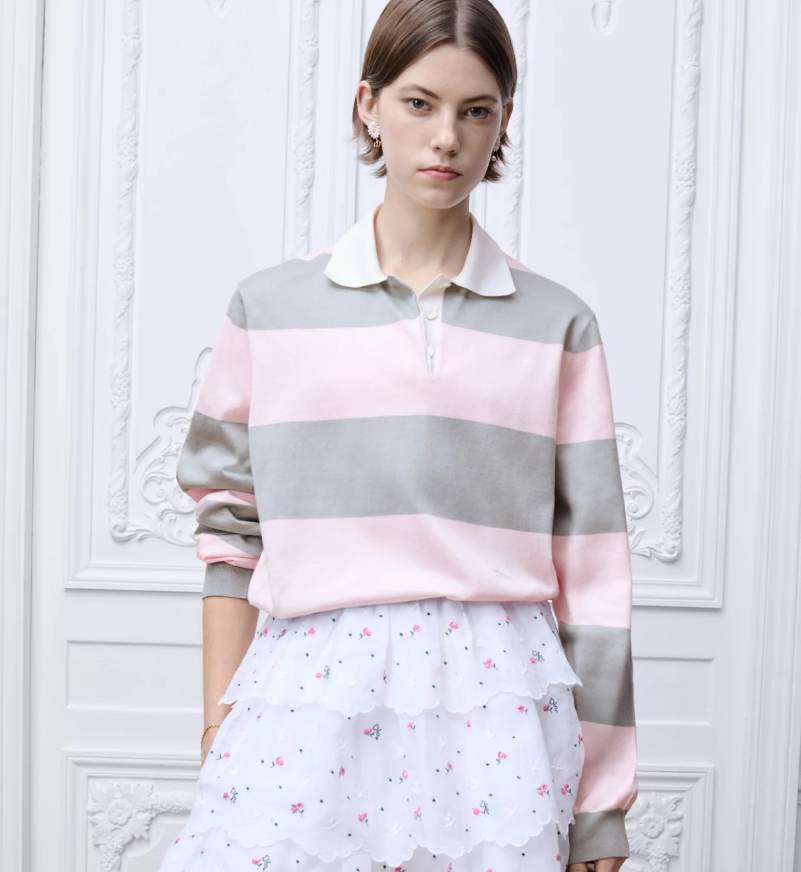 Dior 2026 Marinière Long-Sleeved Polo Shirt Cotton