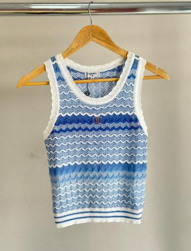 Chanel 25 Multicolor Striped Knitted Tank Top