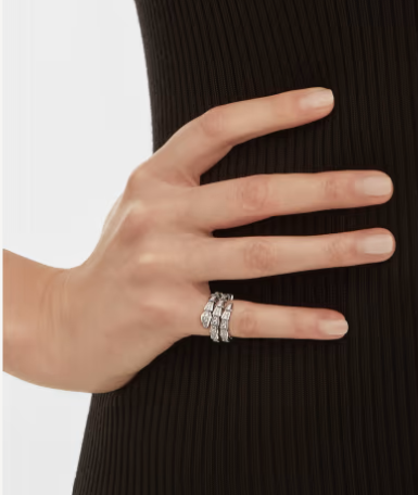 SERPENTI RING WHITE GOLD DIAMOND DOUBLE ROW