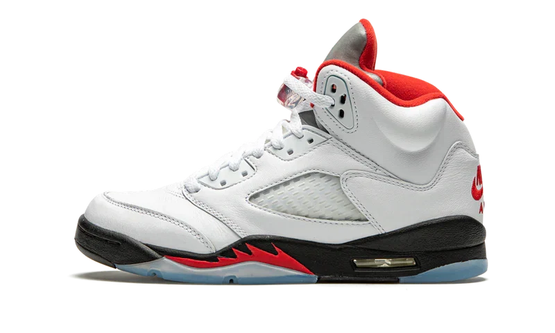 Nike Air Jordan 5 Retro Ivory Red Suede Leather