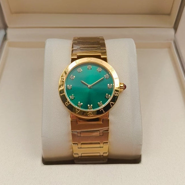 BVLGARI 33mm Diamond Numerals Gold Case