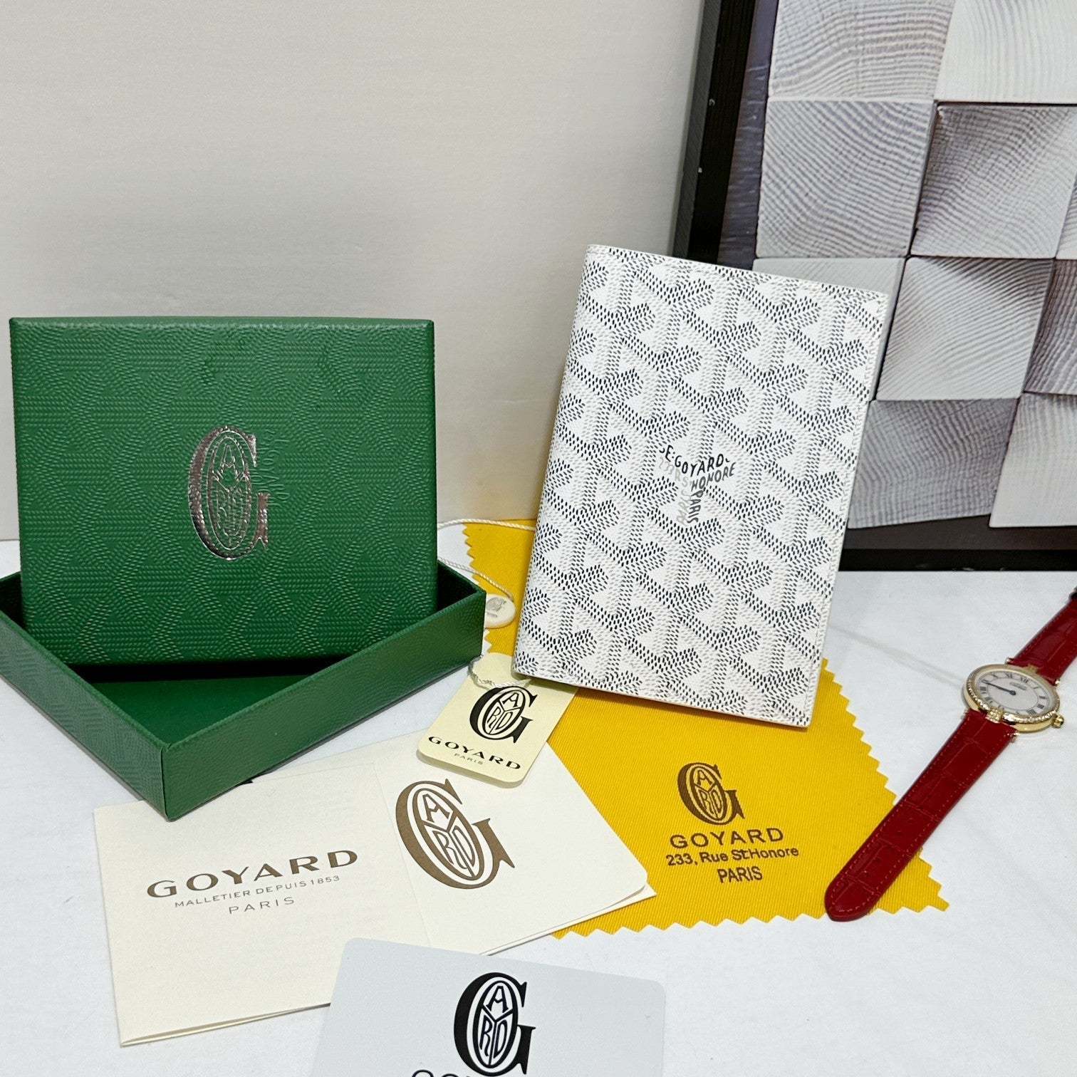 Goyard 2026 Grenelle Passport Cover 14cm Canvas Cowhide
