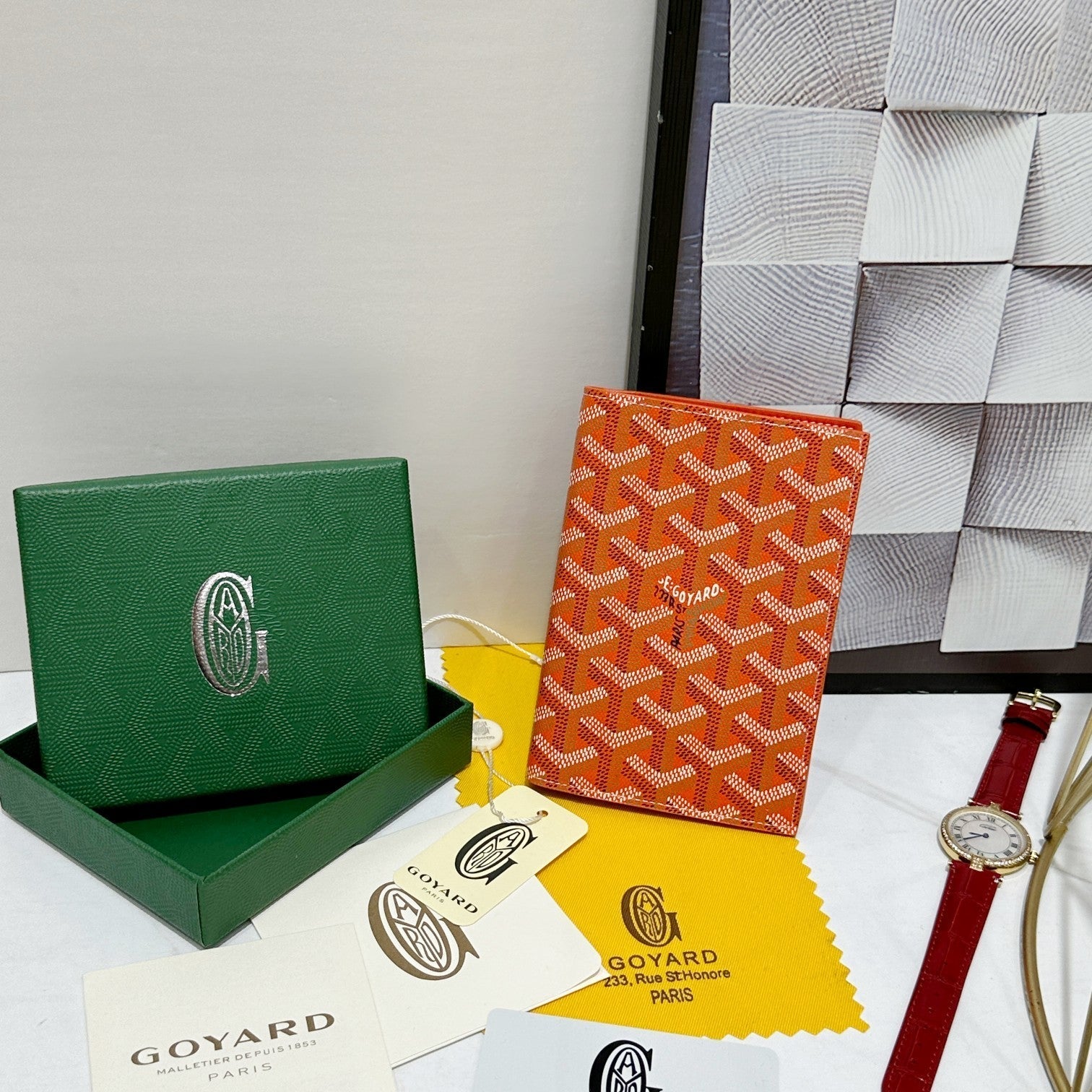 Goyard 2026 Grenelle Passport Cover 14cm Canvas Cowhide