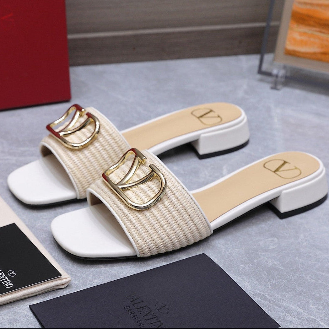 Valentino 2026 Garavani VLogo Signature 15mm Slipper Woven Leather 864505