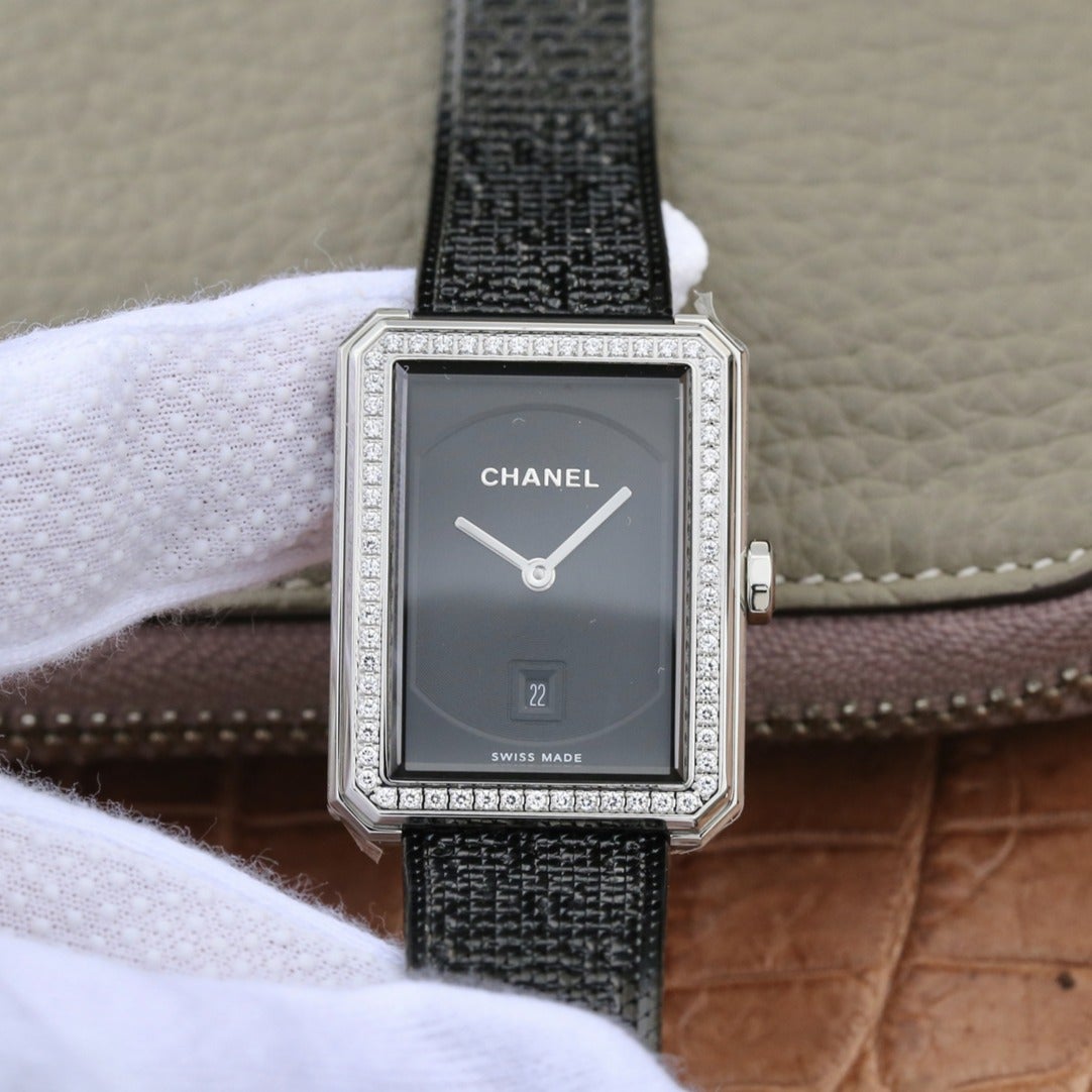 BOY-FRIEND DIAMOND BEZEL BLACK DIAL