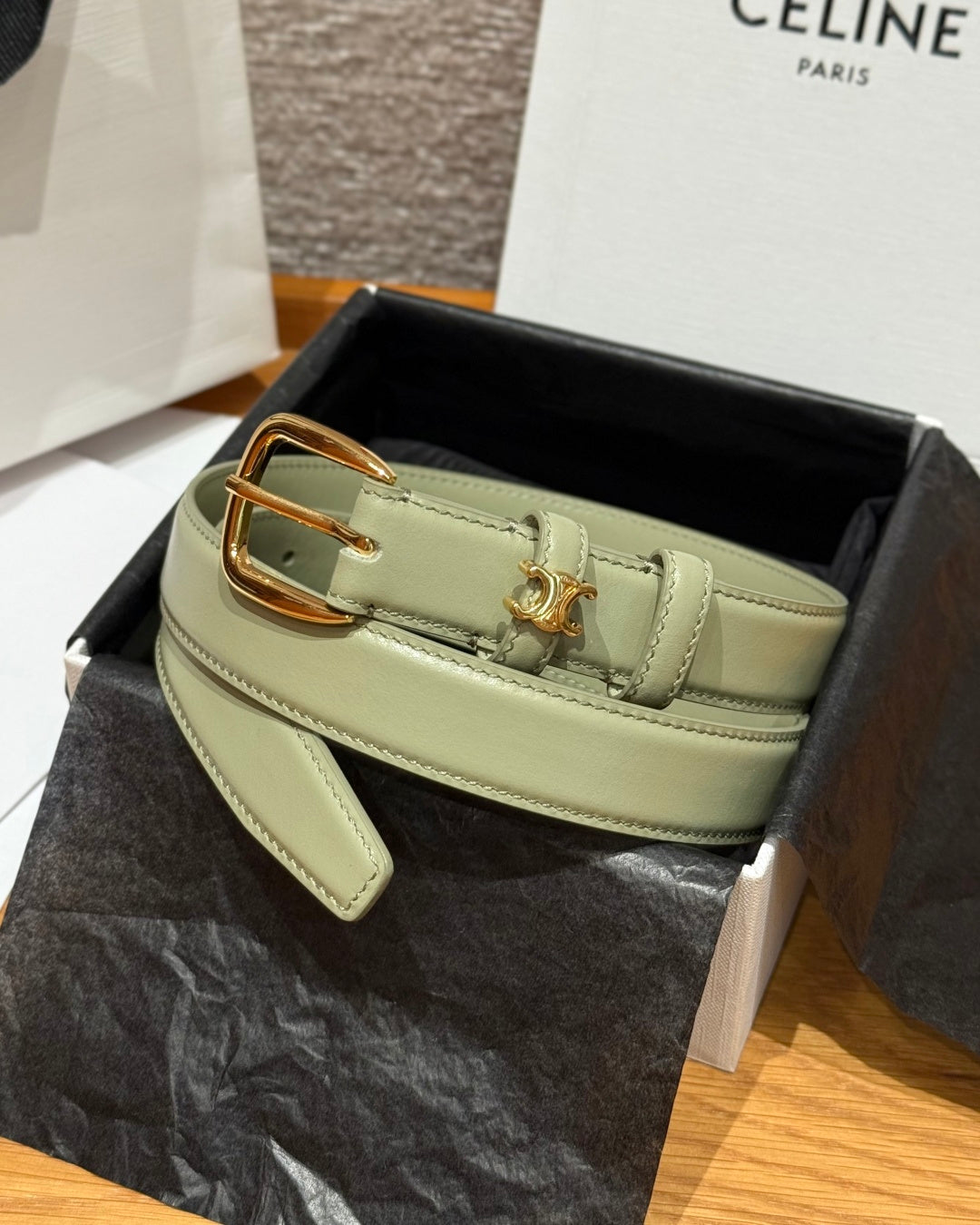 Celine 2026 Vivenne Belt 2.5cm Taurillon Leather
