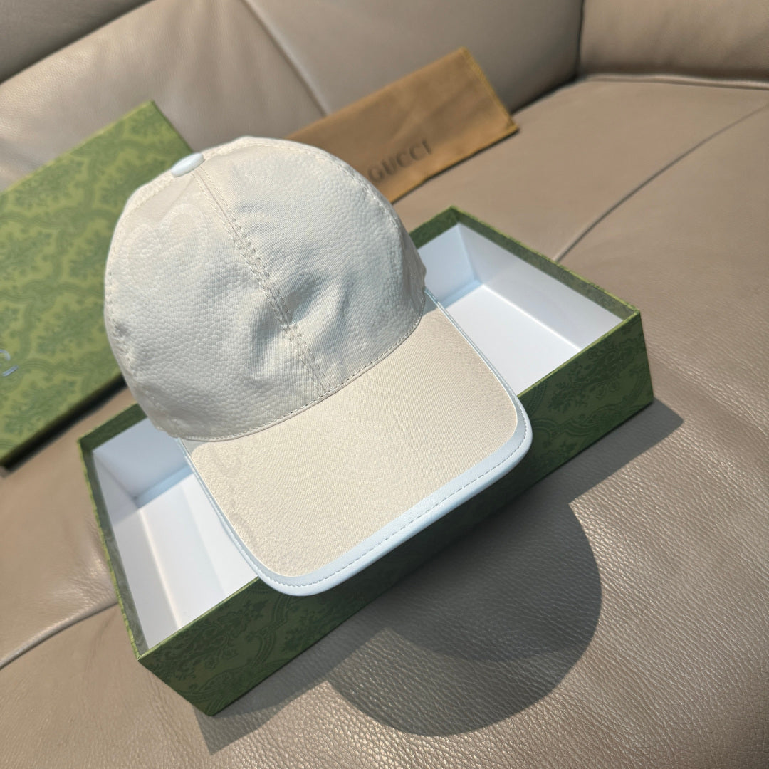 Gucci Logo Canvas Cowhide Jacquard Hat 211631