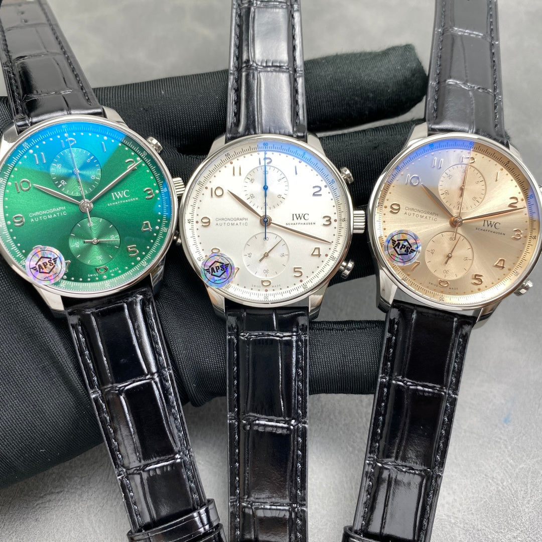 IWC Portuguese Chronograph 41mm Steel Case Leather
