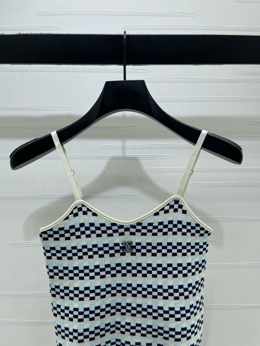 Chanel 2026 Checkerboard Knit Camisole Wool 366356