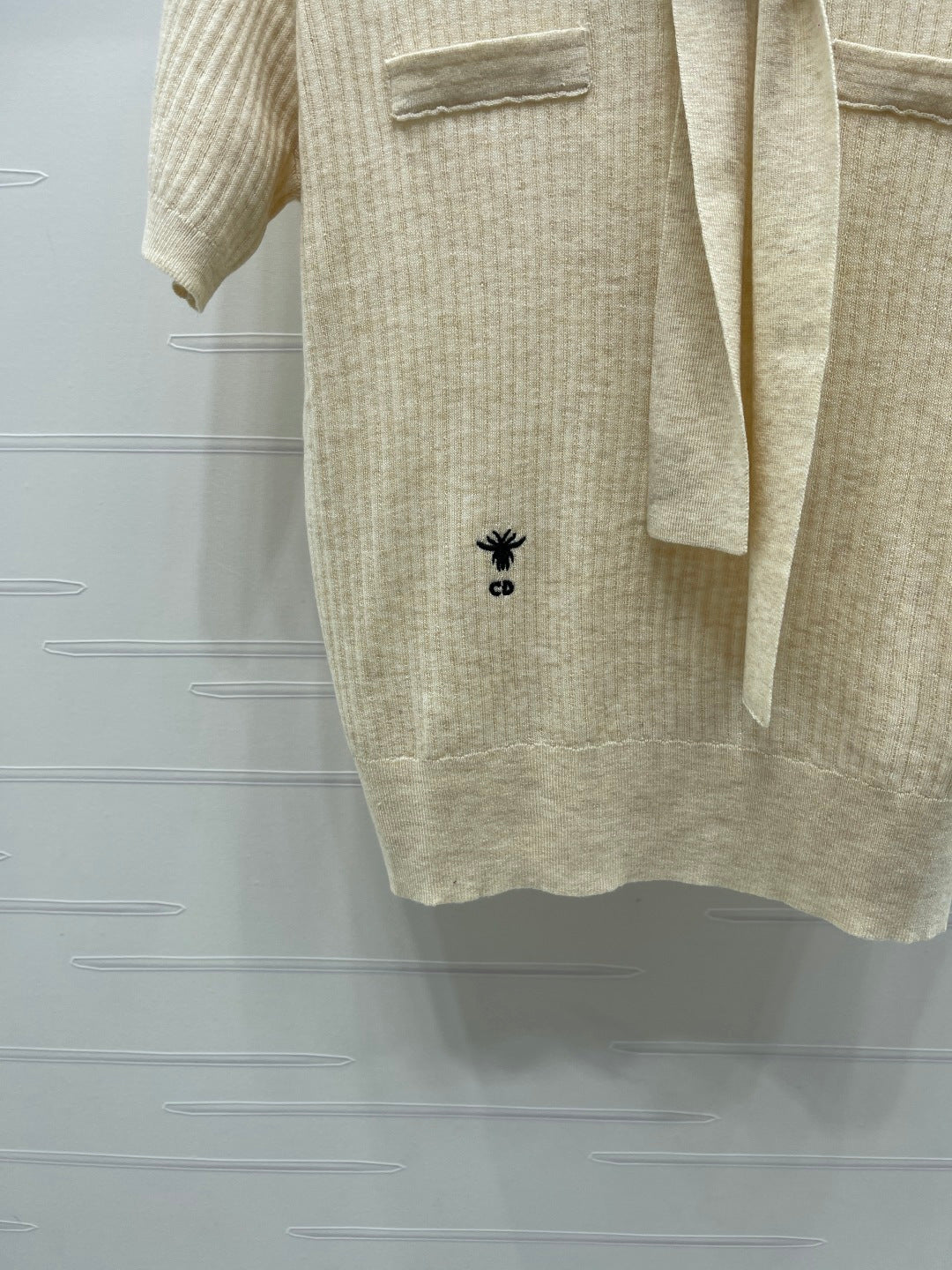 Dior 2026 Short-sleeved Knitted Polo Shirt White Beige Wool