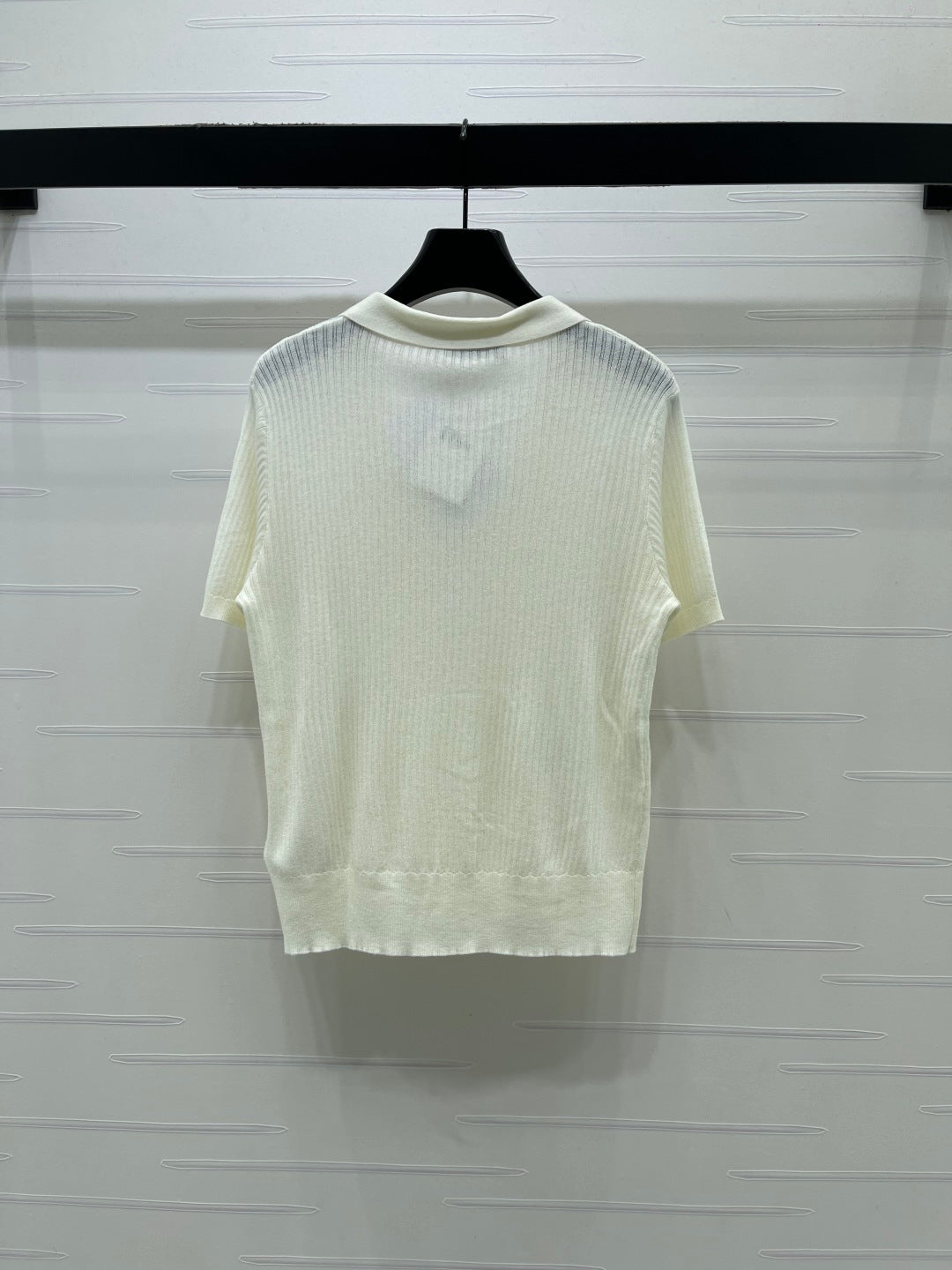 Dior 2026 Short-sleeved Knitted Polo Shirt White Beige Wool