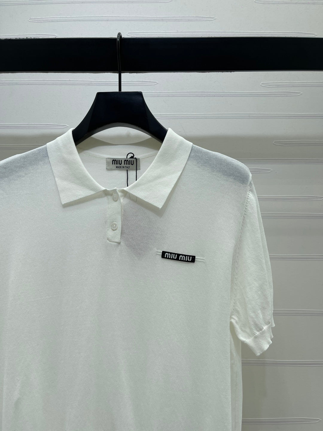 Miumiu 2026 Polo Shirt White Gray Blue Pink Cashmere