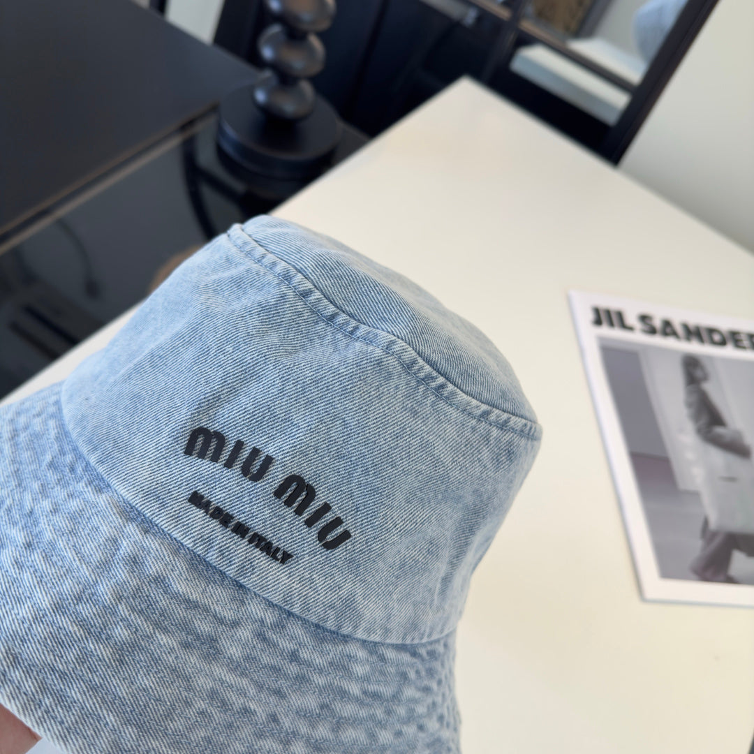 Miumiu Bucket Hat Denim Cotton 262181