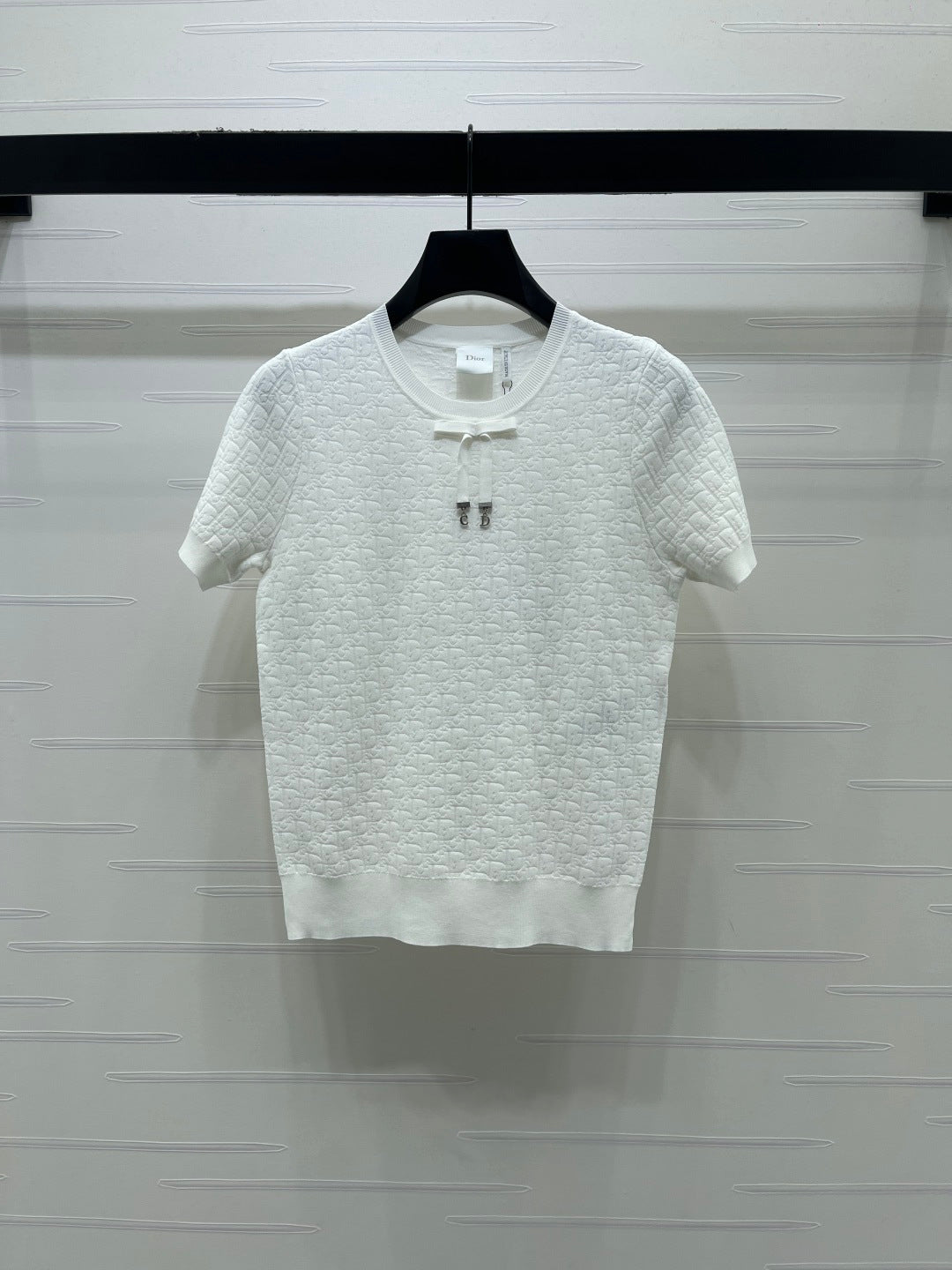 Dior 2026 Jacquard Pattern Knit Short-Sleeve T-Shirt Wool 160258