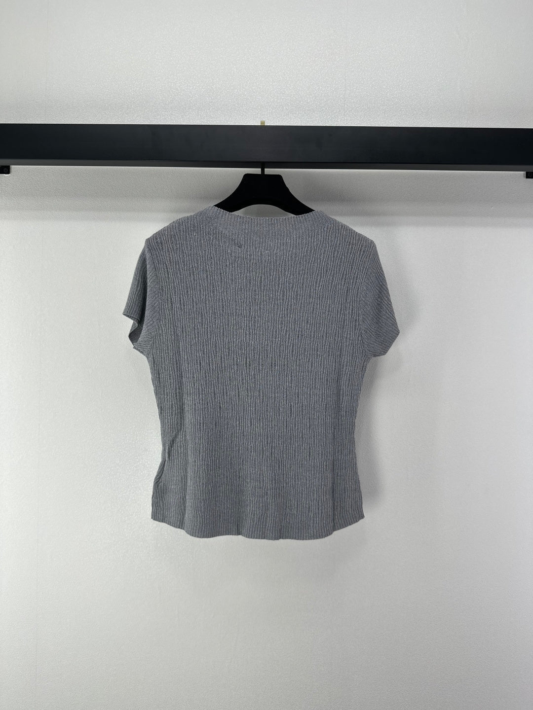 Miumiu 2026 Hollow-out Knit Short-sleeved Top Wool 362363