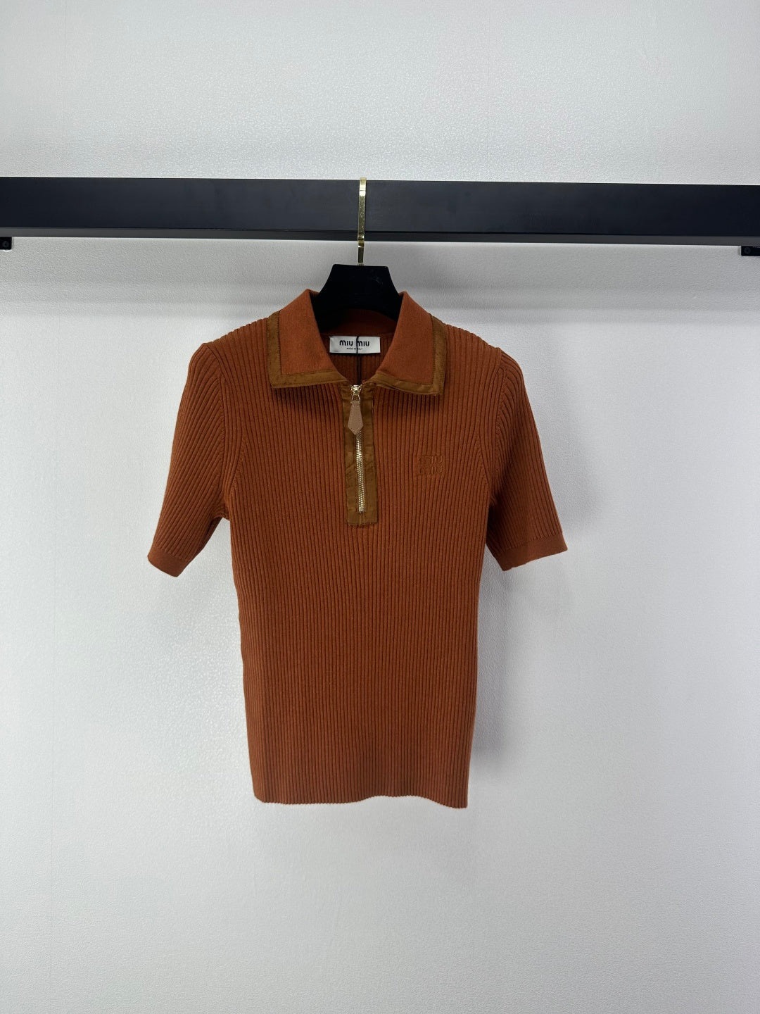 Miumiu 2026 Half-zip Knit Polo Shirt Wool 362412