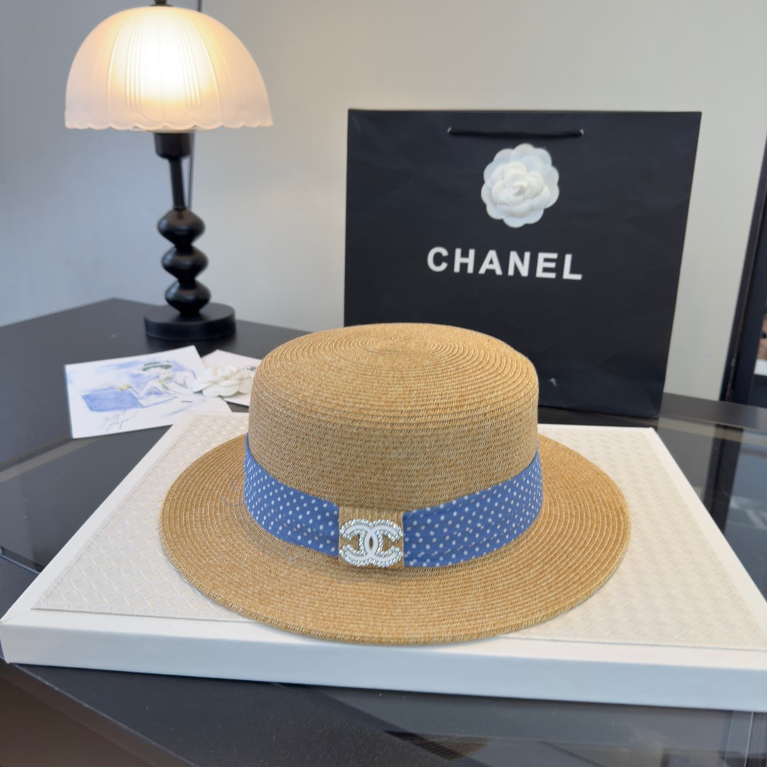 Chanel Flat-top Straw Hat 262178