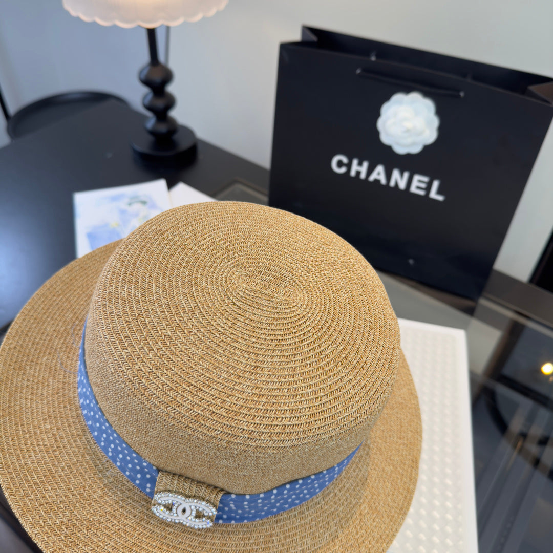 Chanel Flat-top Straw Hat 262178