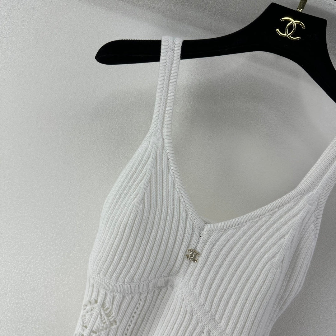 Chanel 2026 Hollow-out Knit Camisole Cotton Polyamide 366049