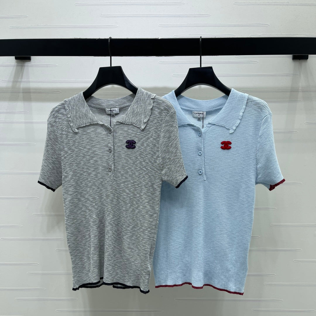 Chanel 2026 Knit Polo Shirt Acrylic 368378