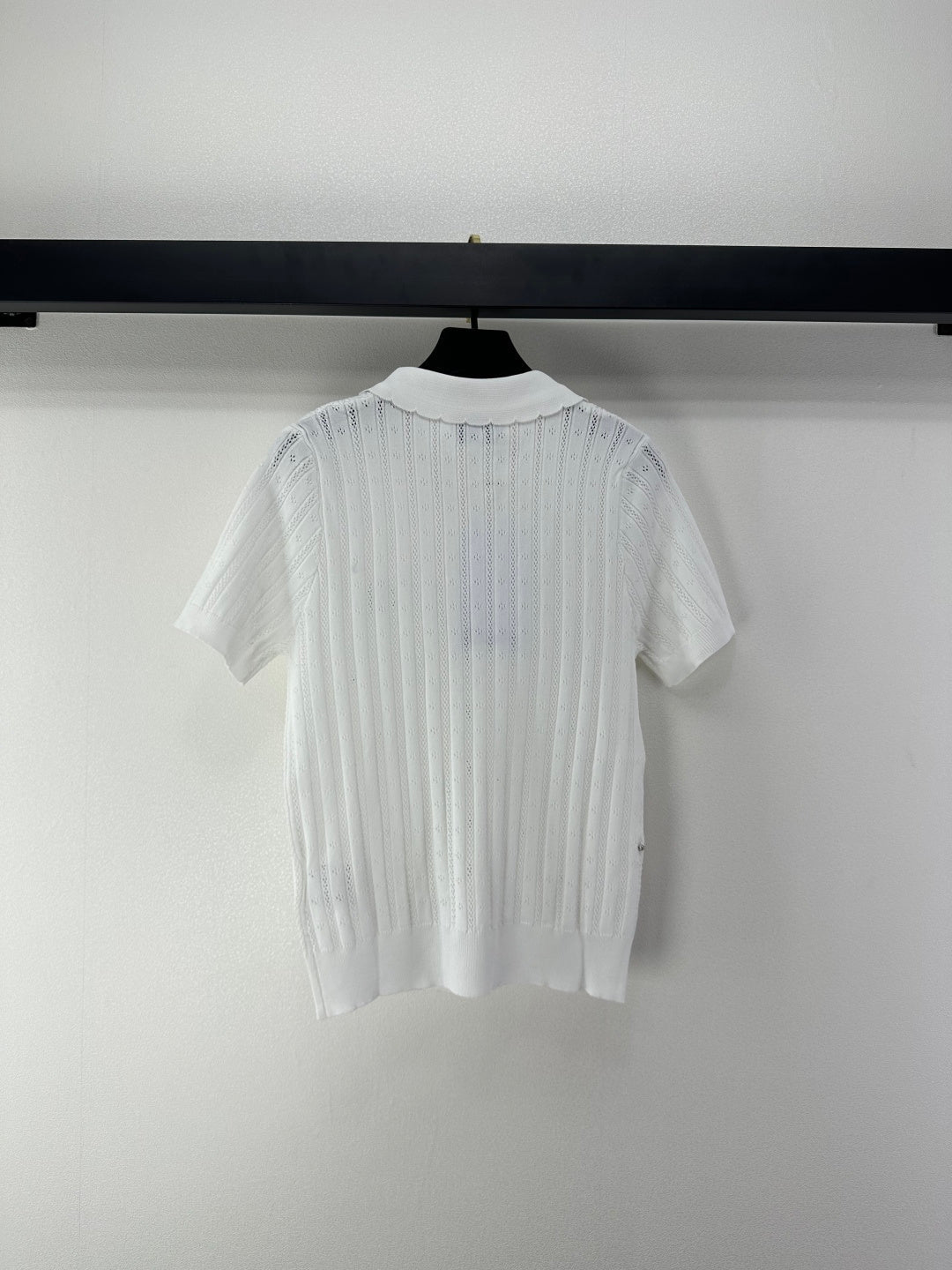 Chanel 2026 Beaded Knit Short-sleeved Top Wool Nylon 368304