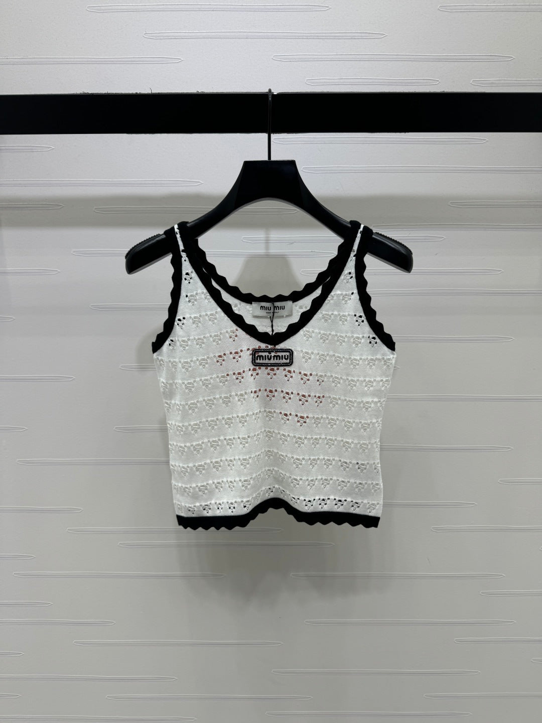 Miumiu 2026 Hollow-out Knitted Camisole Cotton 375026