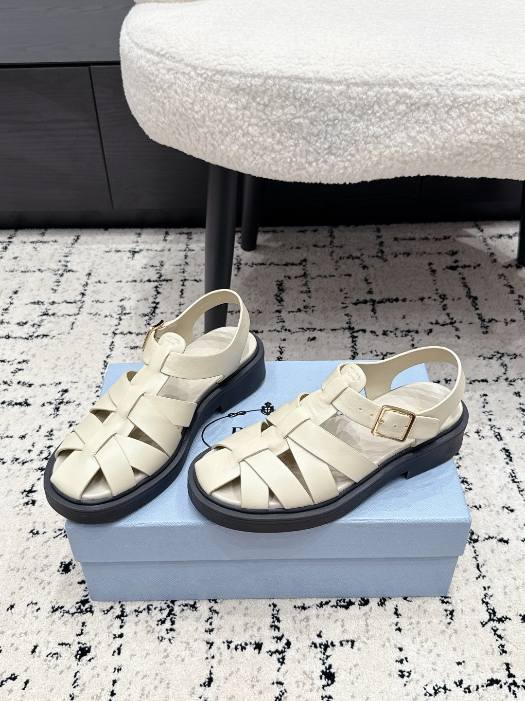 Prada 2026 Fisherman Sandals Retro Cowhide Leather 769834