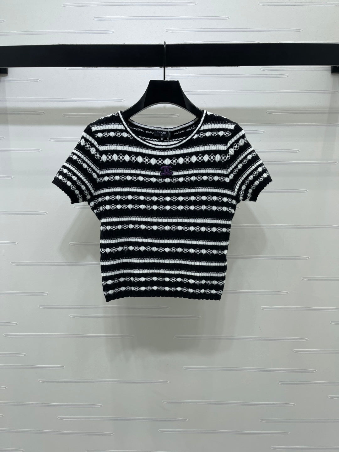 Chanel 2026 Crochet Knit Short Sleeve Cotton Polyamide 380684