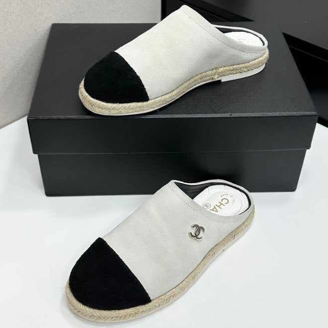 Chanel 2026 Double C Logo Mules Leather Sheepskin 822928