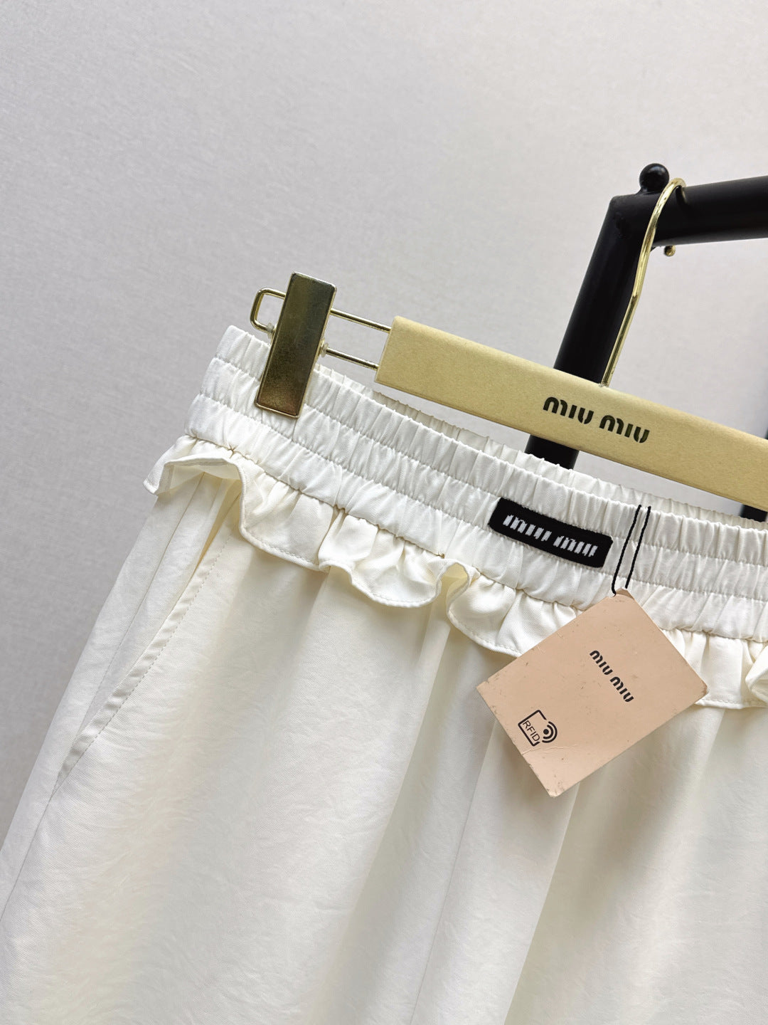 Miumiu 2026 Elastic Waist Straight Leg Pants Polyester 435240