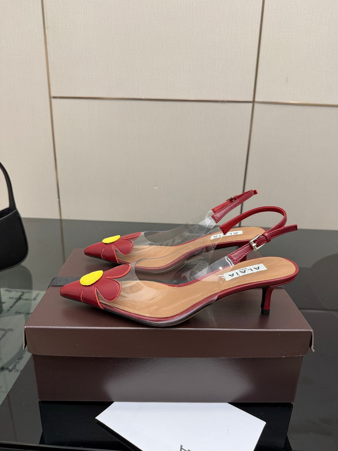 Alaia 2026 Slingback Sandals 55 PVC Sheepskin 803336