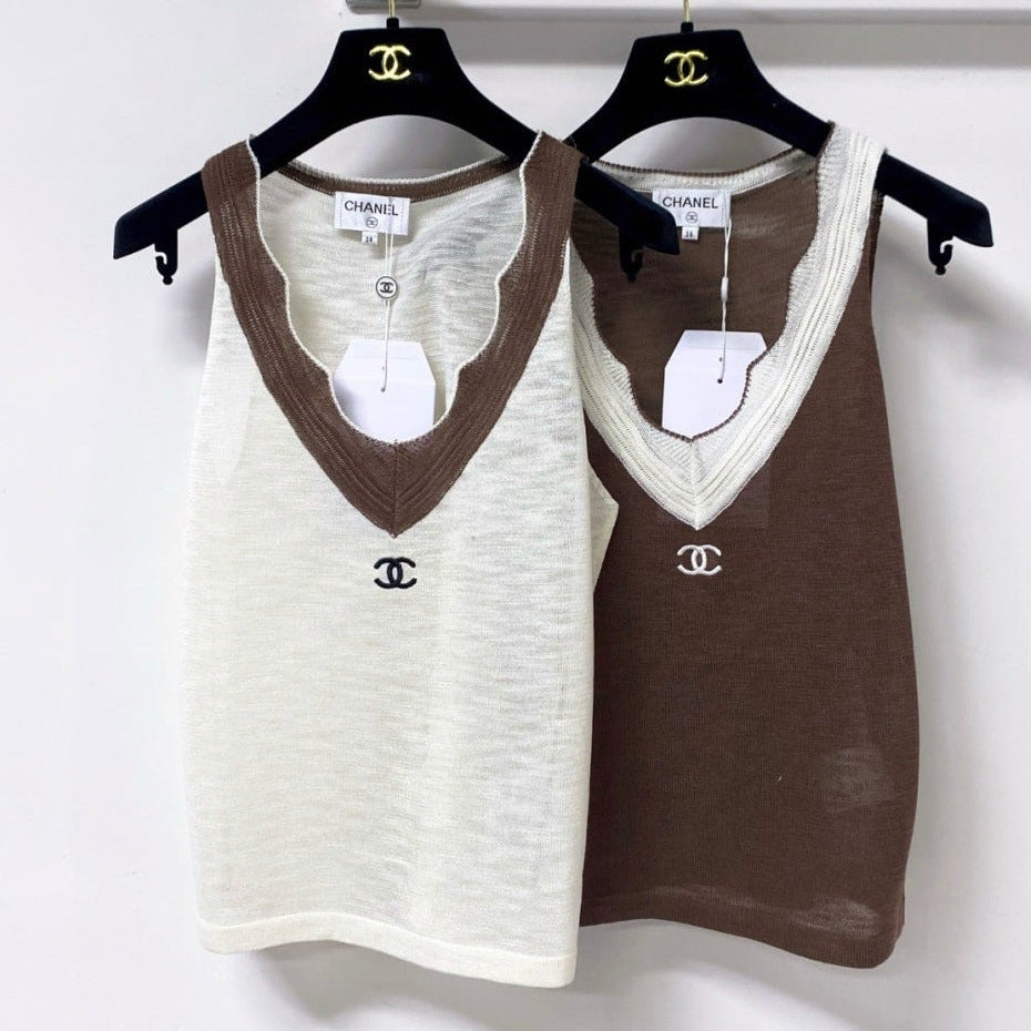 Chanel 2026 Knit Vest V-neck Wool Laine 449875